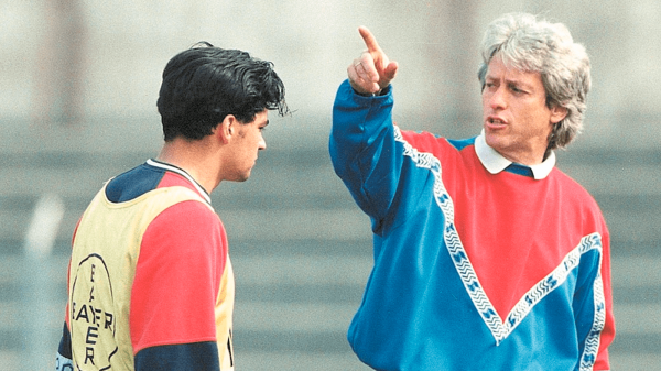 Sérgio Conceição no tempo em que era jogador e teve Jorge Jesus como treinador