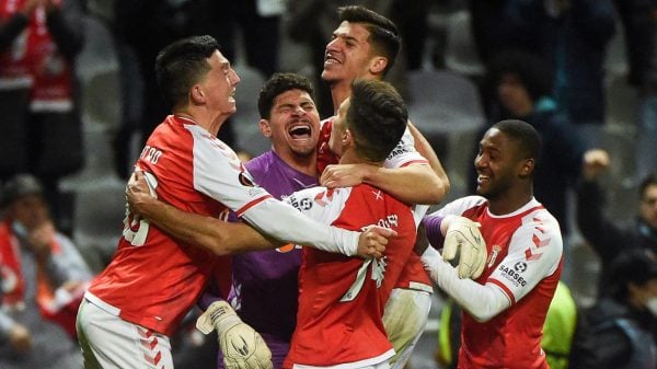 sc braga a festejar um golo na Liga Europa
