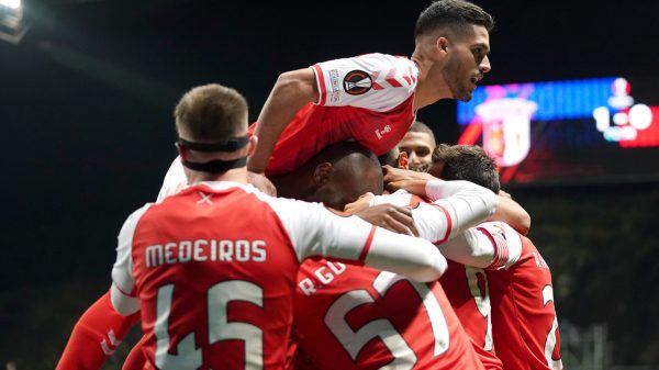 sc braga a celebrar um golo