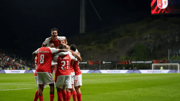 Festejos do Braga na Liga Europa