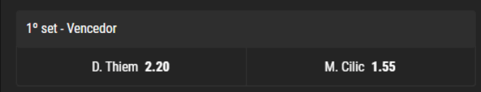 exemplo de como apostar num vencedor do primeiro set em apostas de ténis