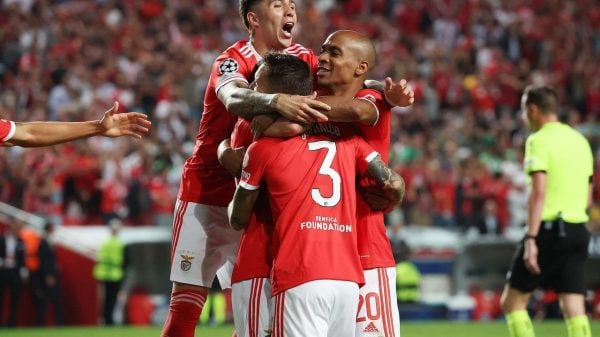 Benfica festeja golo na Champions
