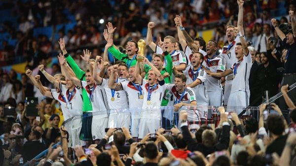 Alemanha a festejar vitória no Mundial de 2014 no Brasil