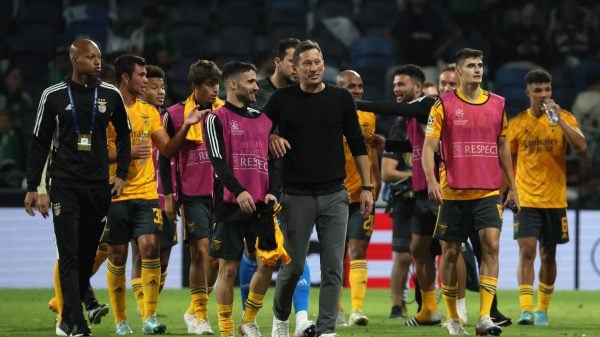 Equipa do Benfica após uma partida da Liga os campeões de 2022