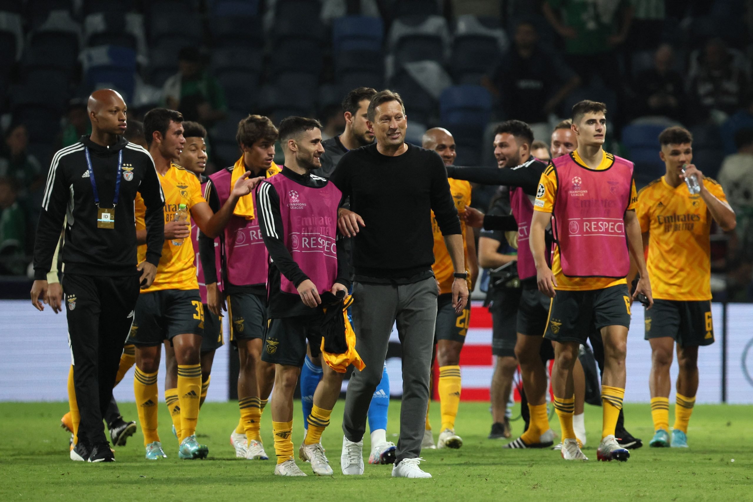 Equipa do Benfica após uma partida da Liga os campeões de 2022