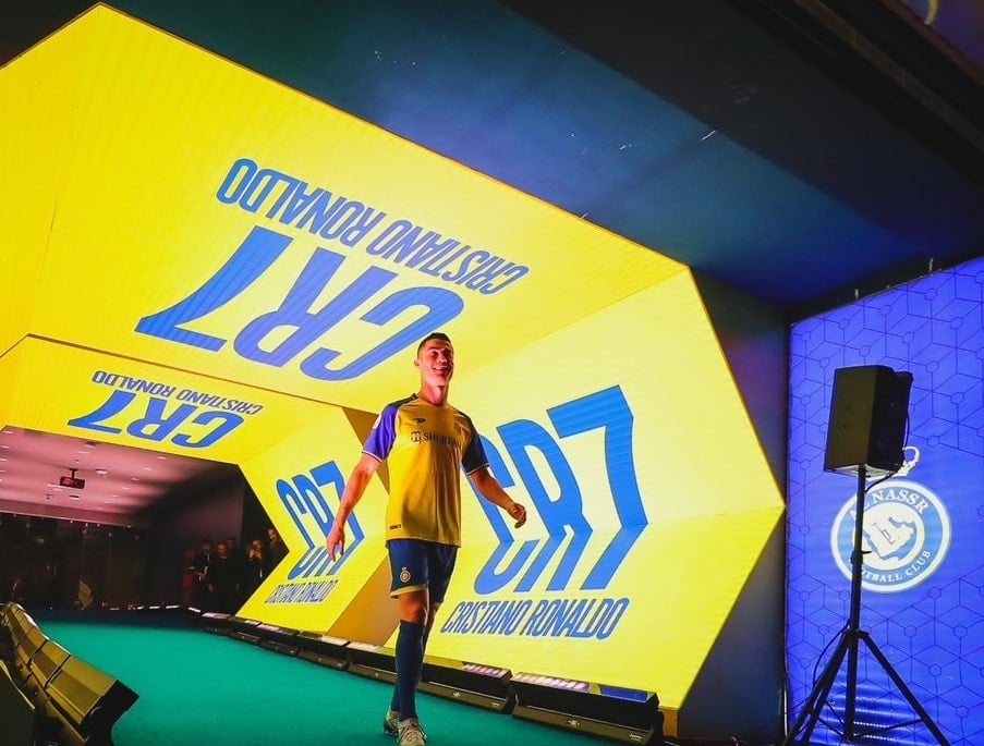 Cristiano Ronaldo na apresentação do clube Al-Nassr