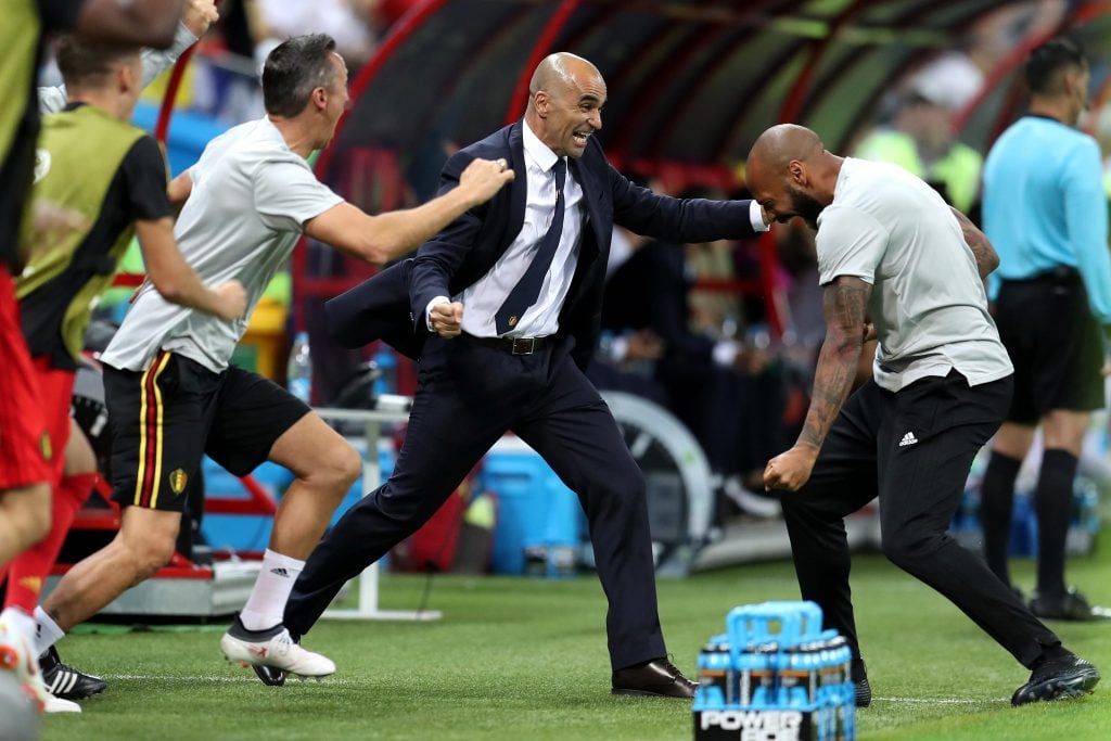 Treinador Roberto Martinez a festejar no Mundial de 2022 no Qatar
