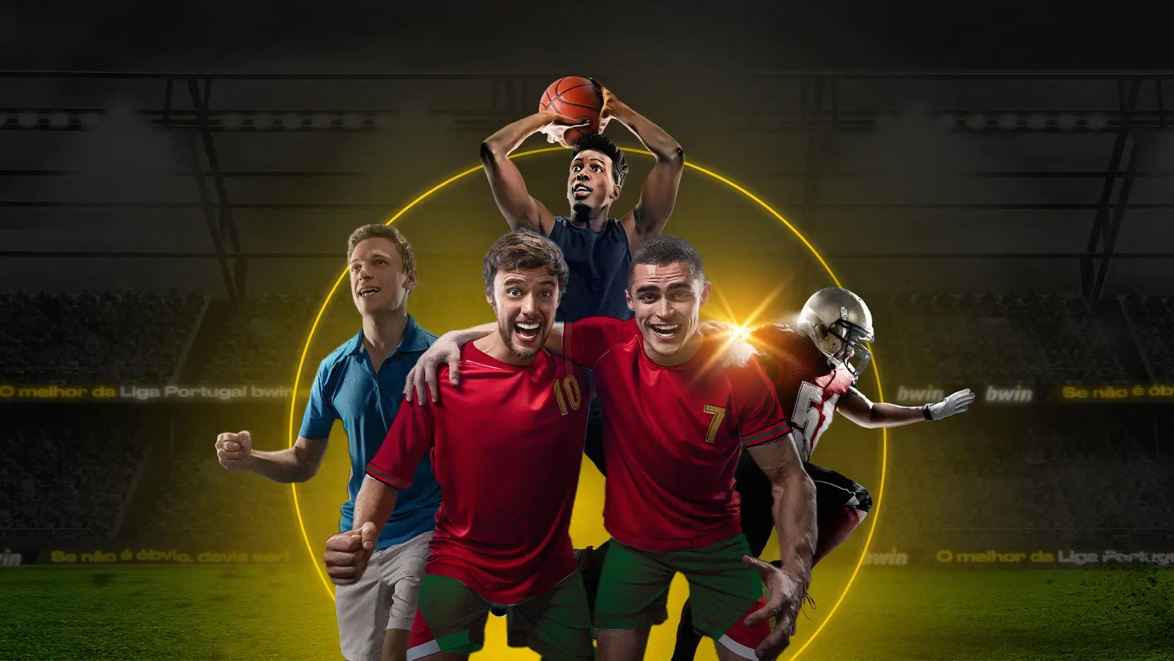 ilustração bwin de várias modalidades desportivas para apostas online