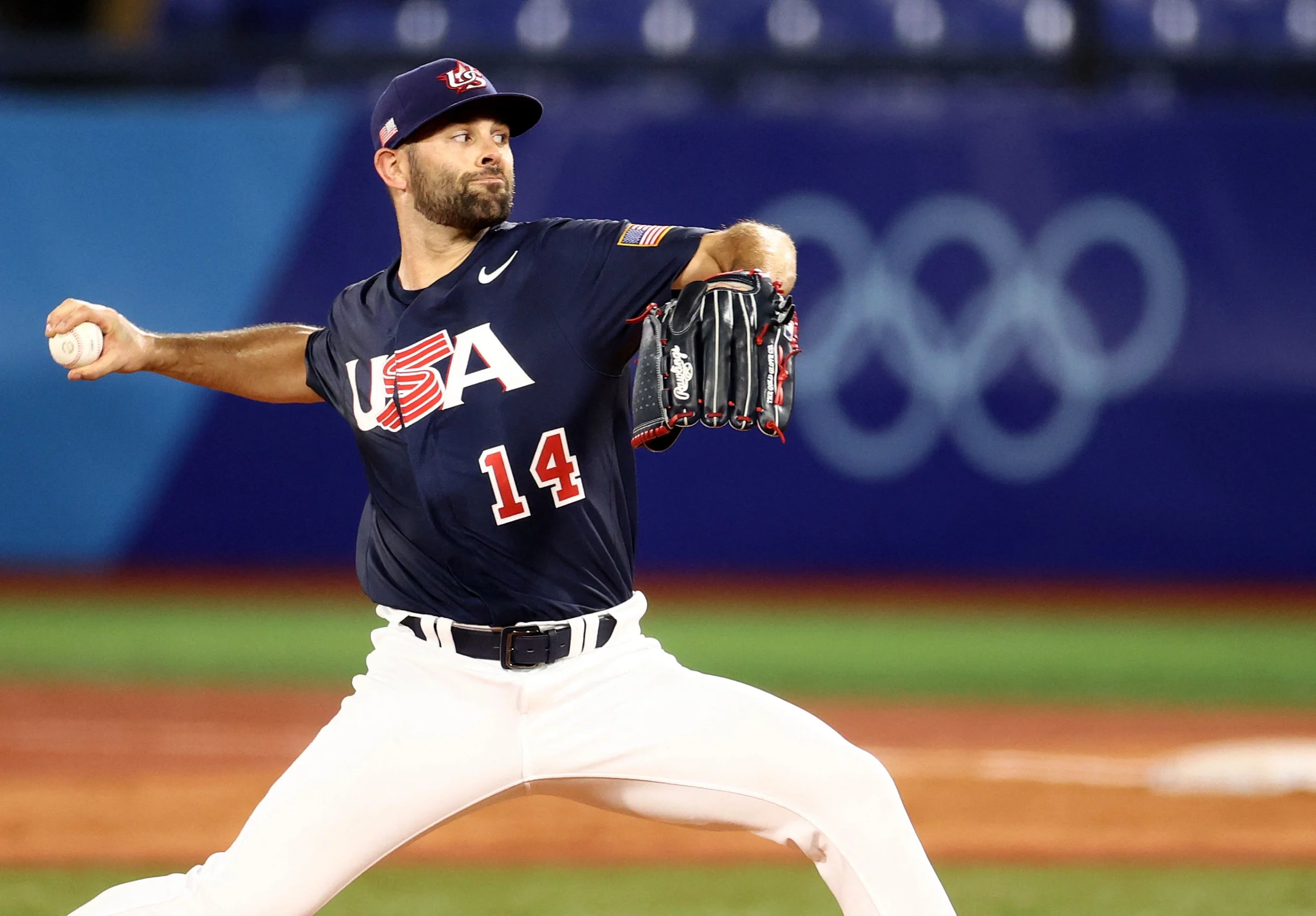 partida de basebol dos EUA nos jogos Olímpicos de Tóquio