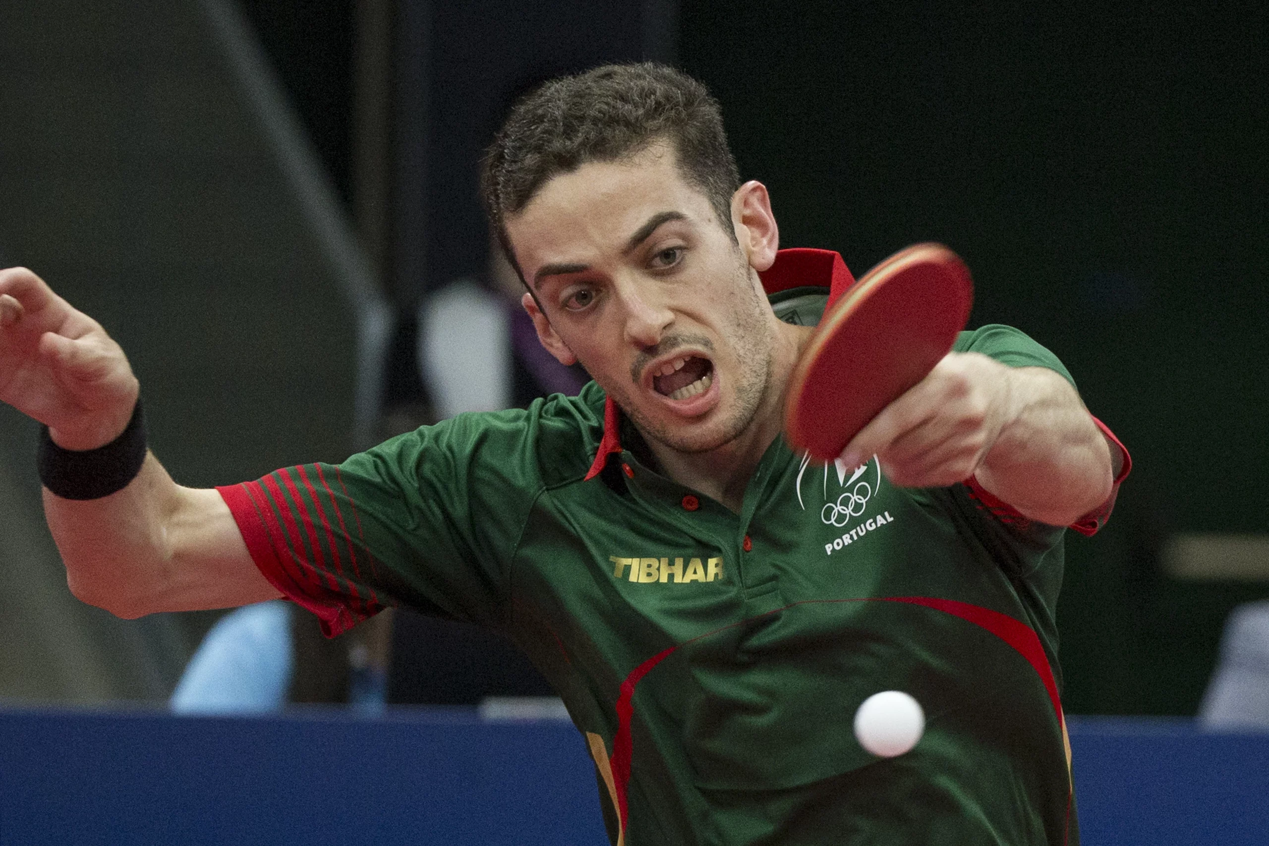 atleta português Marco Freitas numa prova de ténis de mesa
